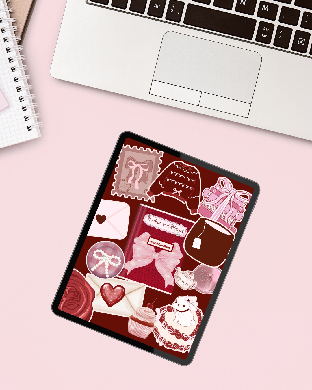Booked and Blessed Kindle Print – Aesthetic Christian Digital Insert for Kindle & E-Readers