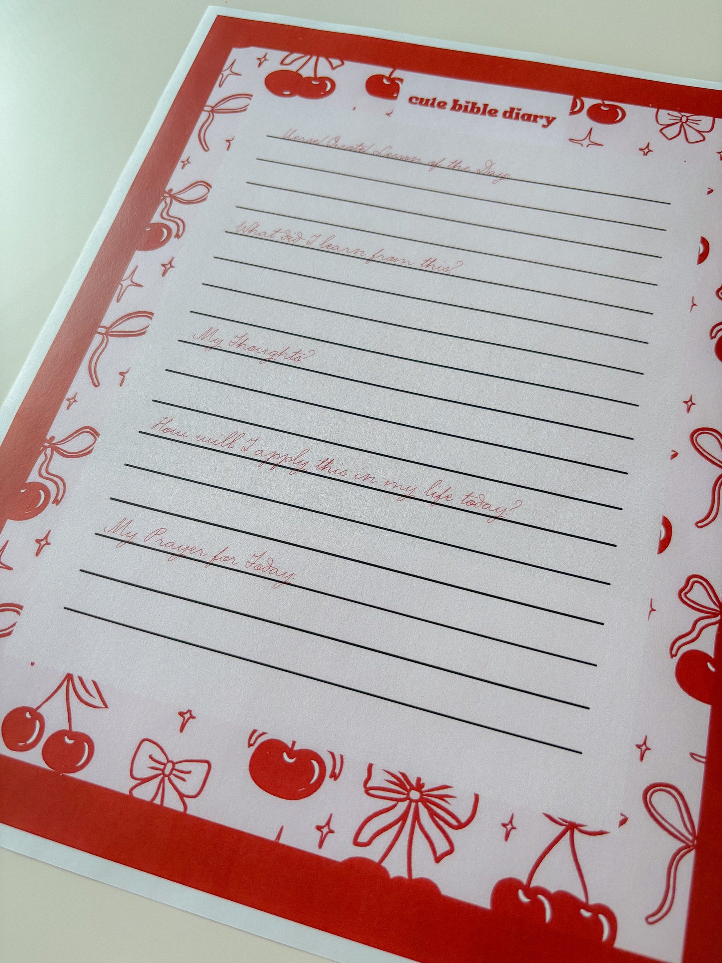 Daily Bread Diary – Aesthetic Christian Printable Planner Page for Bible Study & Devotionals