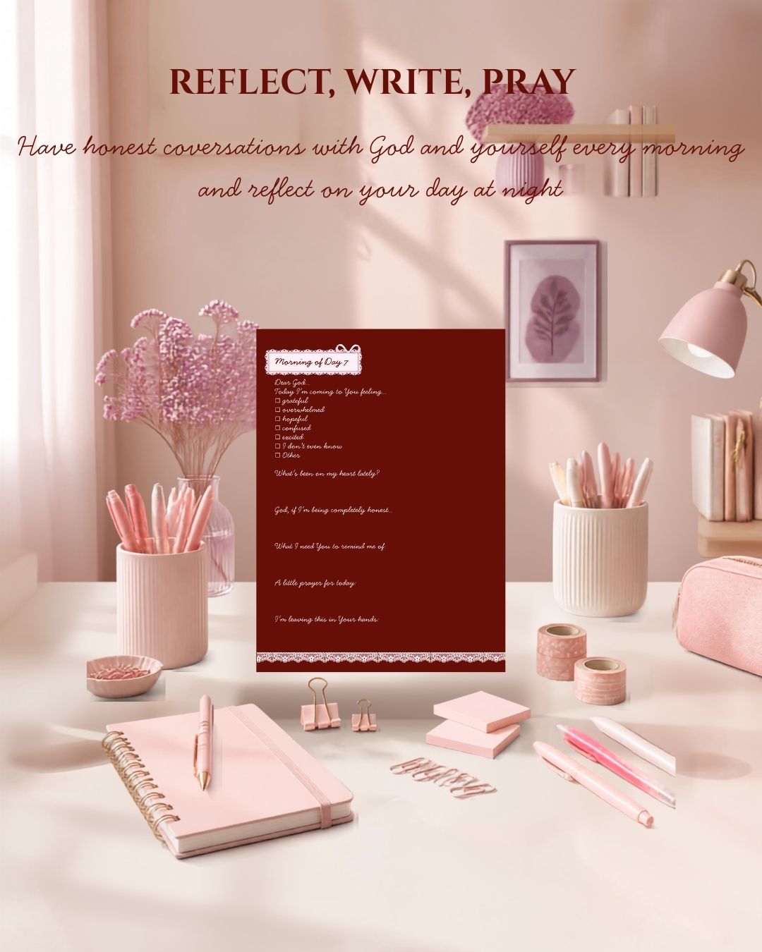 Dear God, It's Me: 30-Day Reflective Diary Dark Cherry Version - Original