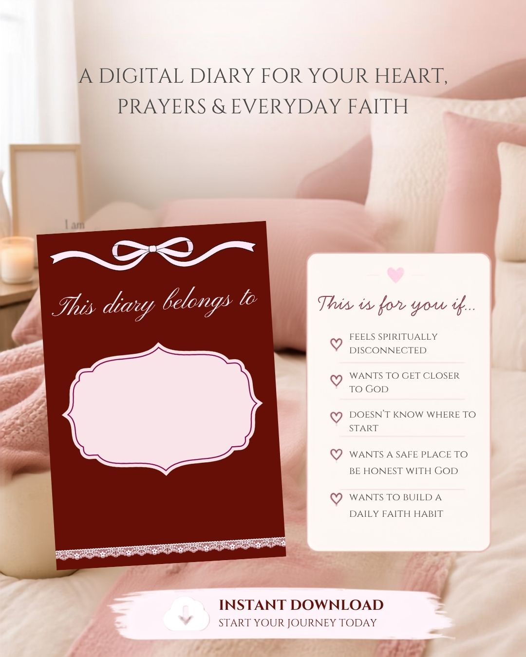 Dear God, It's Me: 30-Day Reflective Diary Dark Cherry Version - Original
