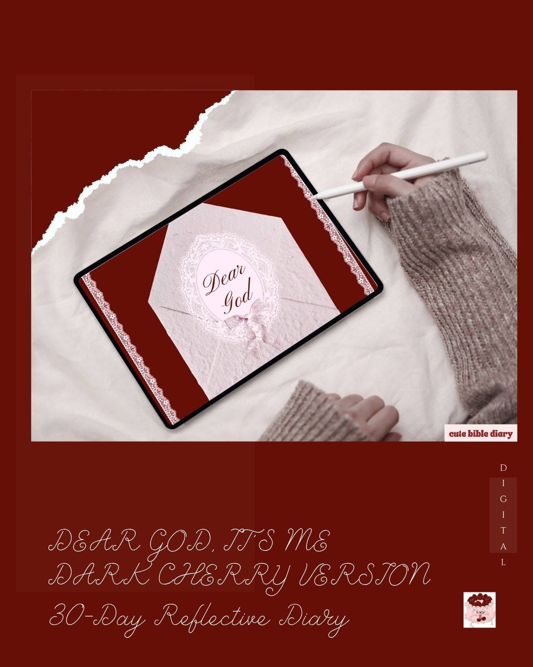 Dear God, It's Me: 30-Day Reflective Diary Dark Cherry Version - Original