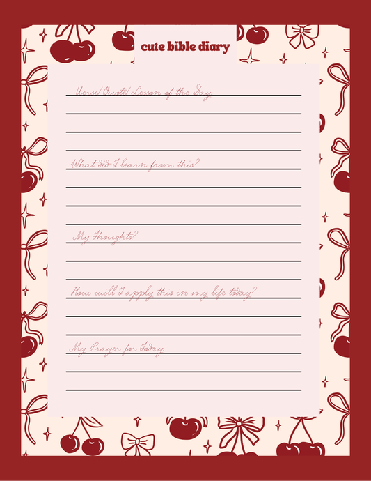 “Daily Bread Diary” Daily Bible Study Planner – Printable & Aesthetic Quiet Time Journal
