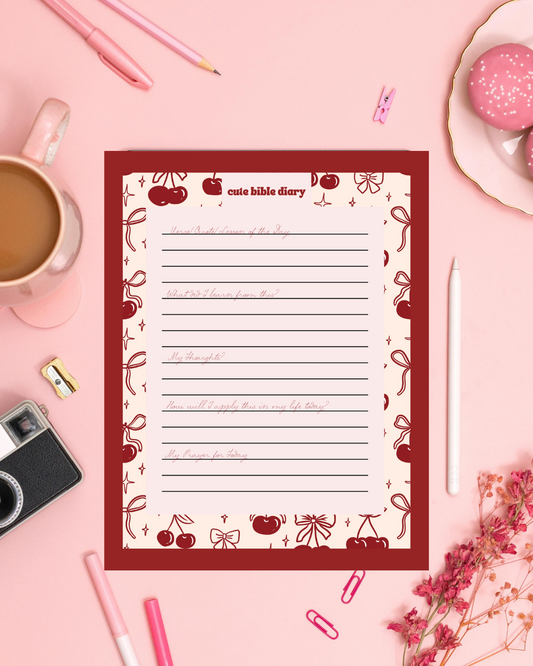 Daily Bread Diary – Aesthetic Christian Printable Planner Page for Bible Study & Devotionals