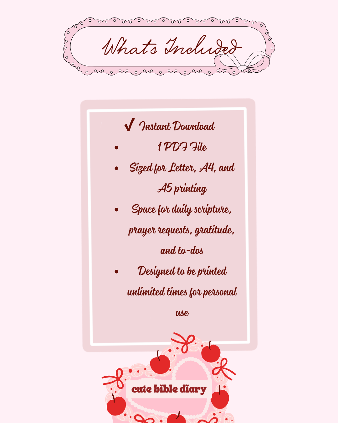 Daily Bread Diary – Aesthetic Christian Printable Planner Page for Bible Study & Devotionals
