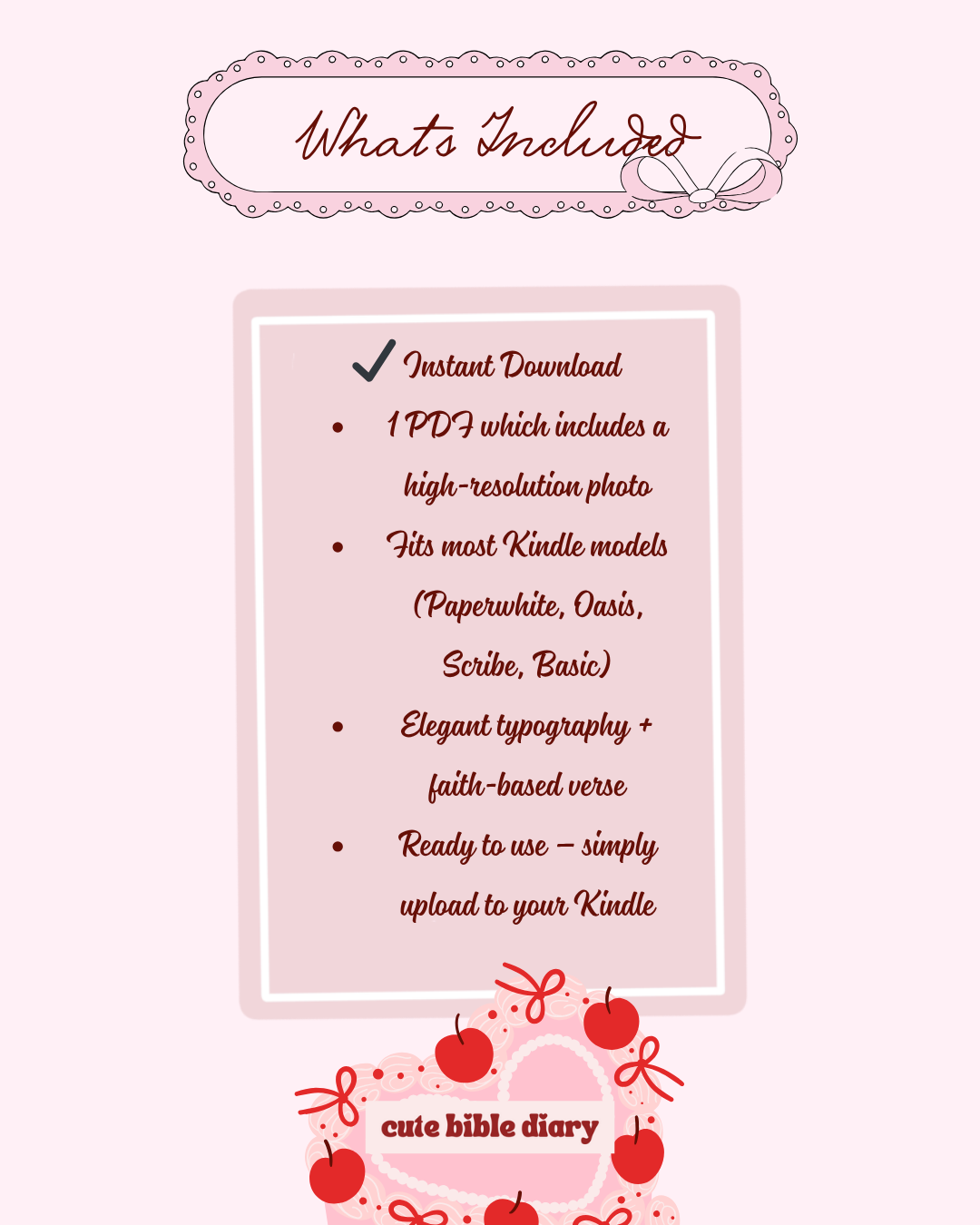 Booked and Blessed Kindle Print – Aesthetic Christian Digital Insert for Kindle & E-Readers